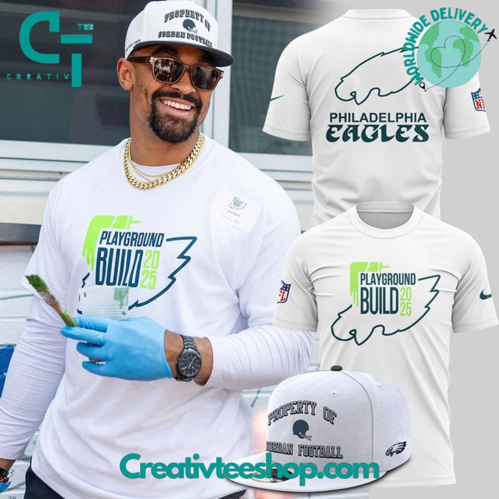 Philadelphia Eagles “Playground Build Eagles Stroke” 2025 Special White Tee