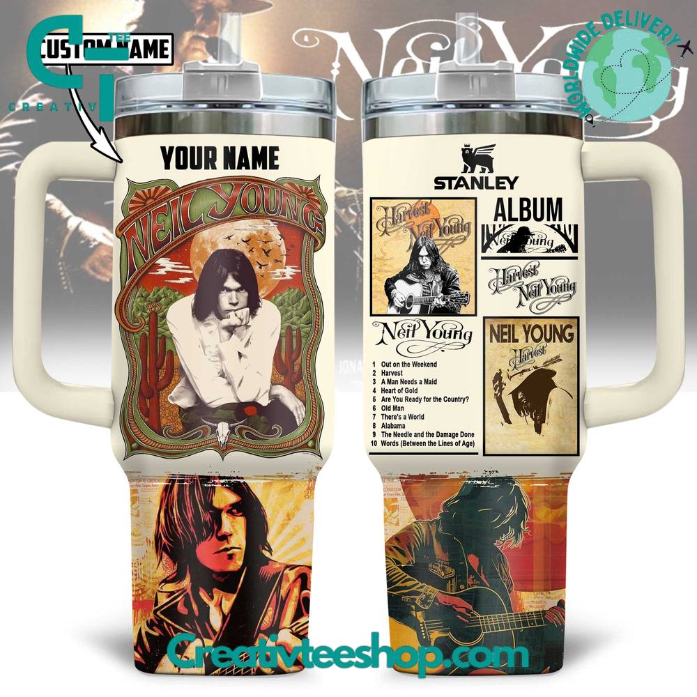 Neil Young Personalized Tumbler 40oz with Handle