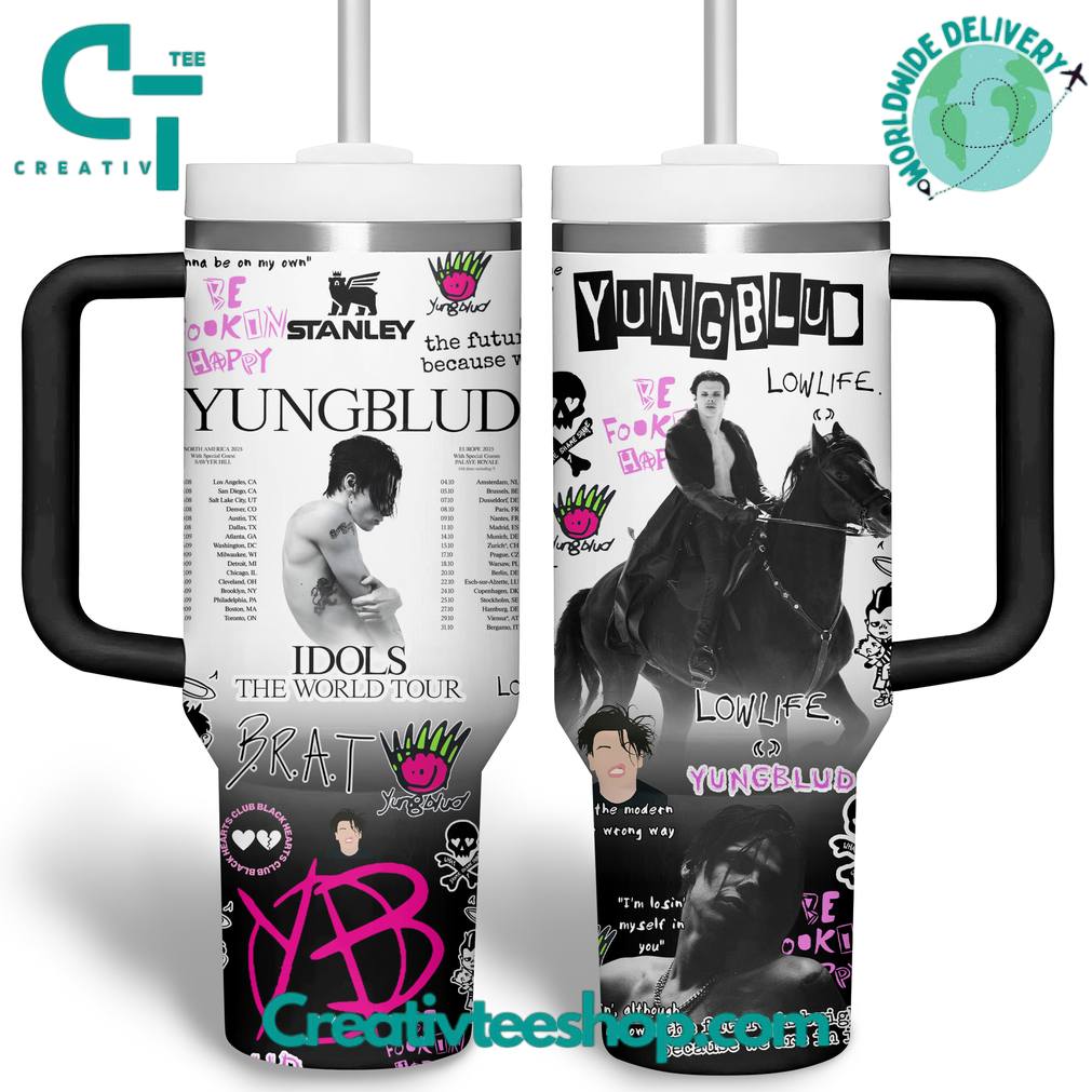 Yungblud Idols 2025 World Tour Custom Tumbler 40oz with Handle