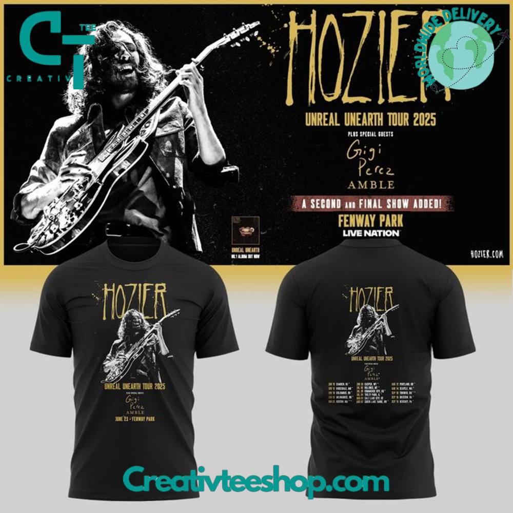 Boston Red Sox x Hozier Unreal Unearth Tour 2025 Limited Edition Tee