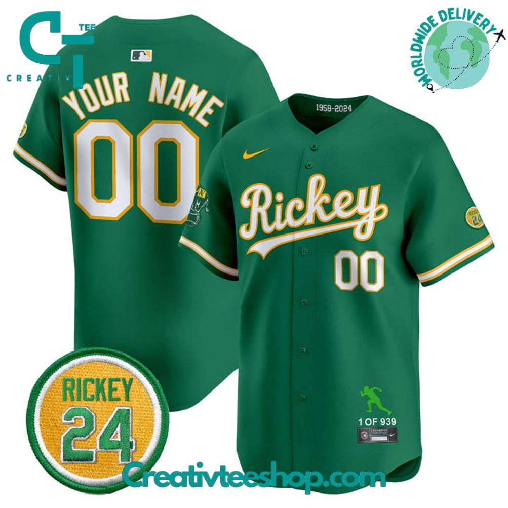 Oakland Athletics Rickey Tribute Style Special Baseball Jersey