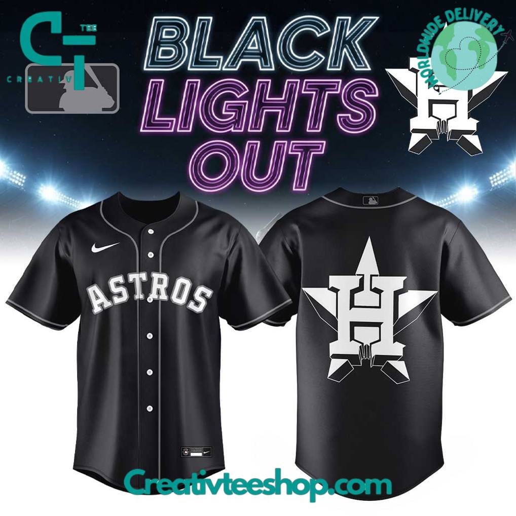 Houston Astros Black Lights Out Limited Edition Baseball Jersey