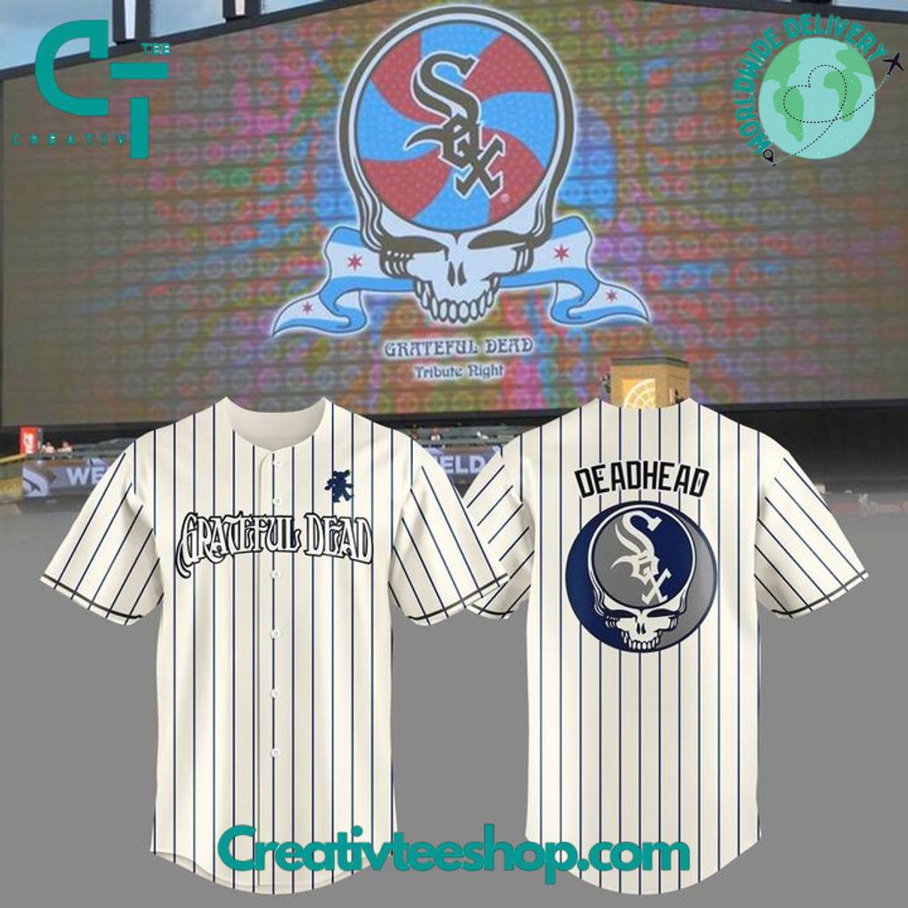Chicago White Sox x Grateful Dead Tribute Night Stripes Baseball Jersey