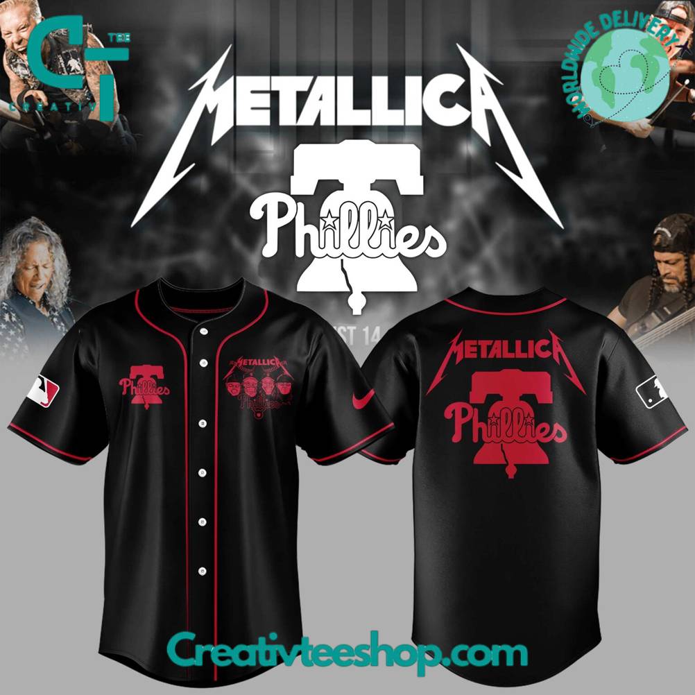 Philadelphia Phillies x Metallica M72 World Tour Special Baseball Jersey