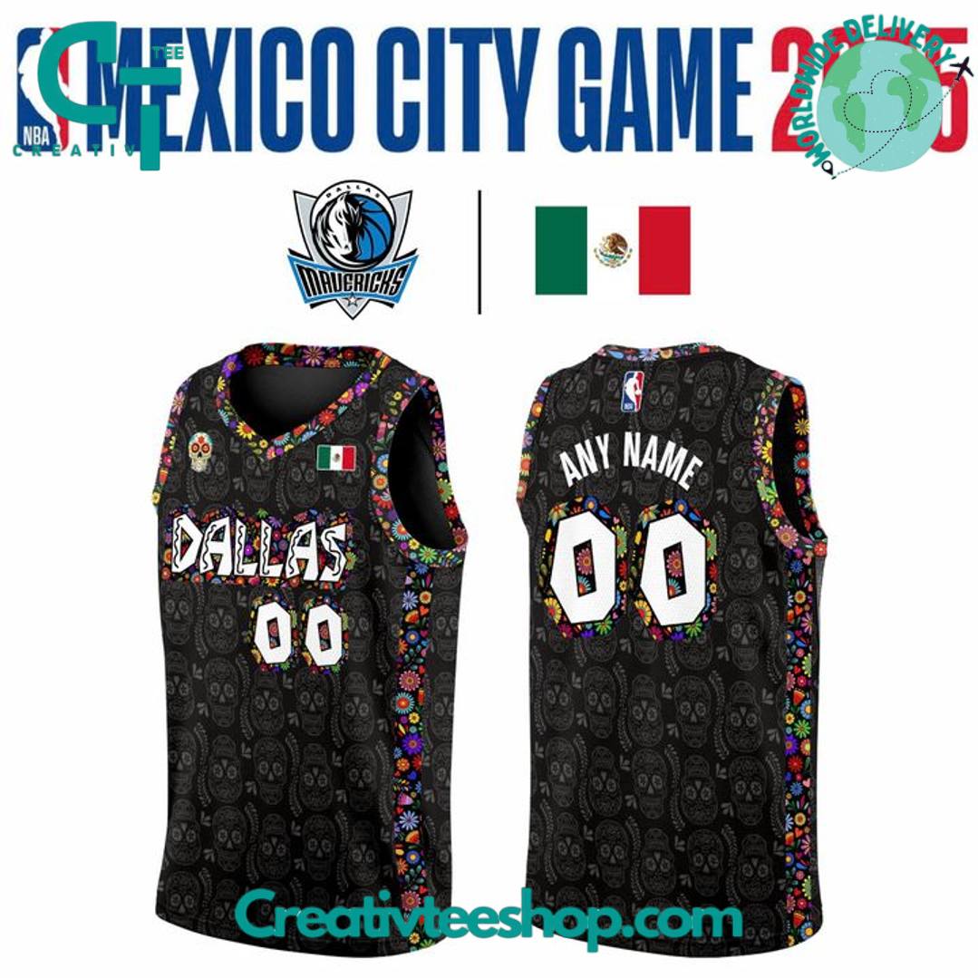 Dallas Mavericks x Mexico City Game 2025 Personalized Baskeball Jersey