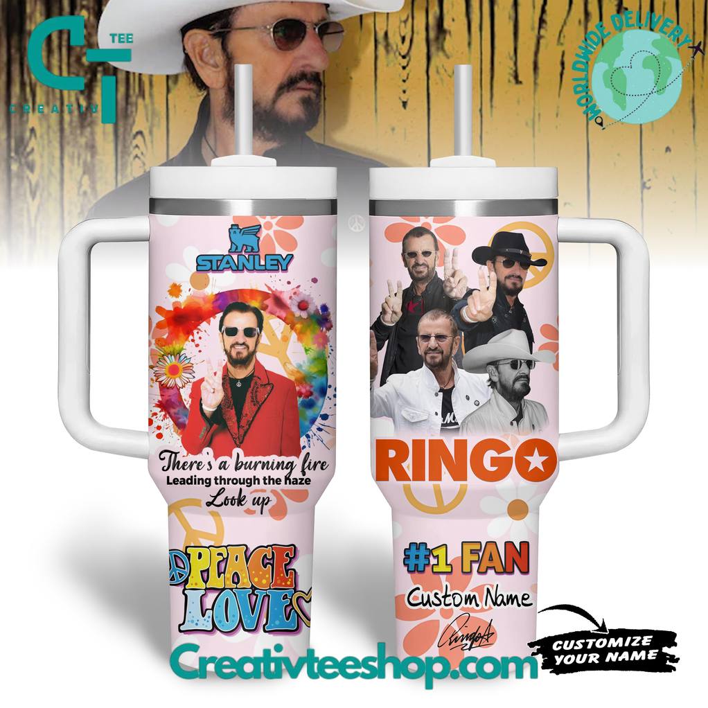 Ringo Starr Peach Love Custom Tumbler 40oz with Handle