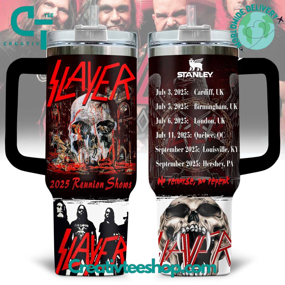 Slayer Band 2025 Reunion Shows Tumbler 40oz with Handle