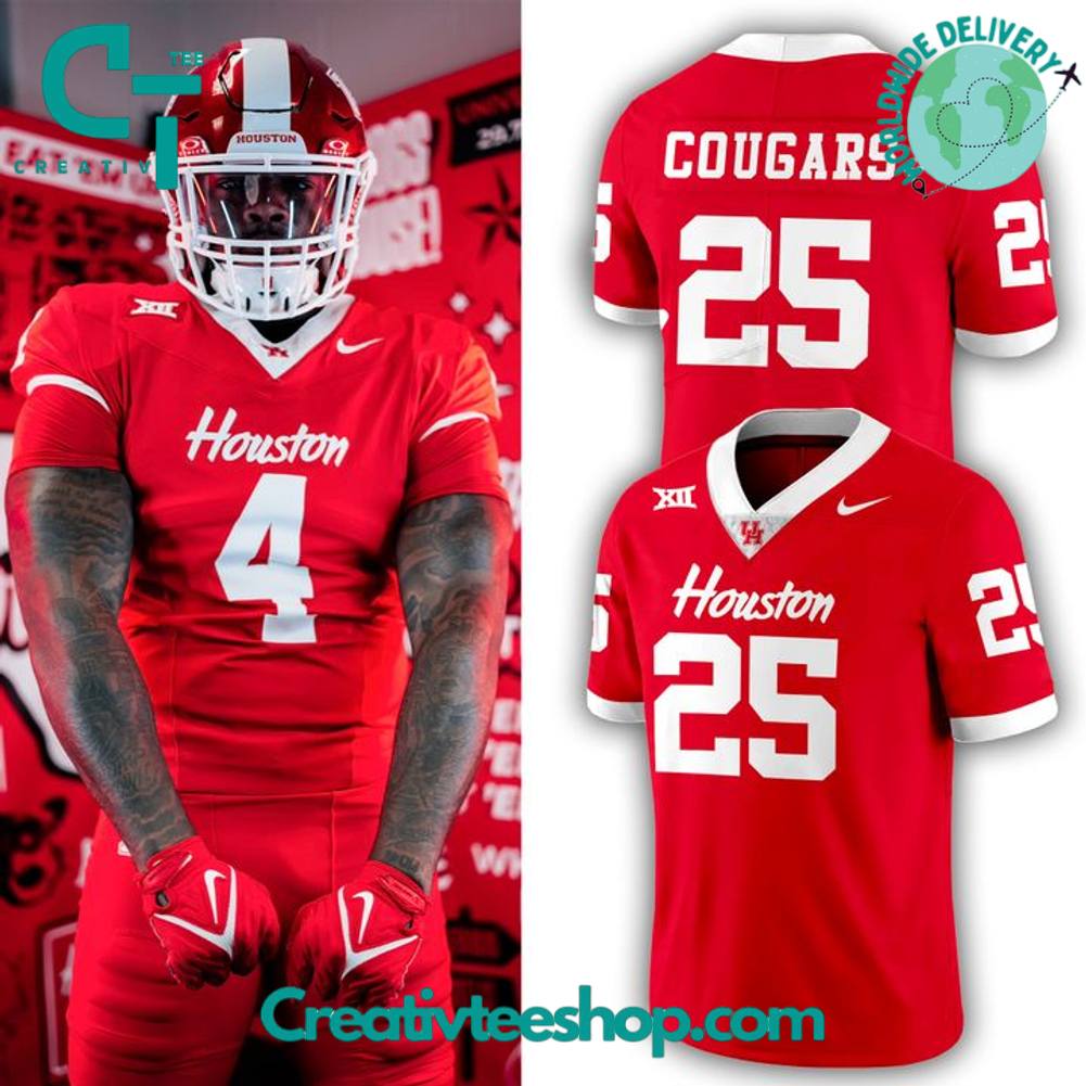 Houston Cougars Special New 2025 Season Football Jersey – Red
