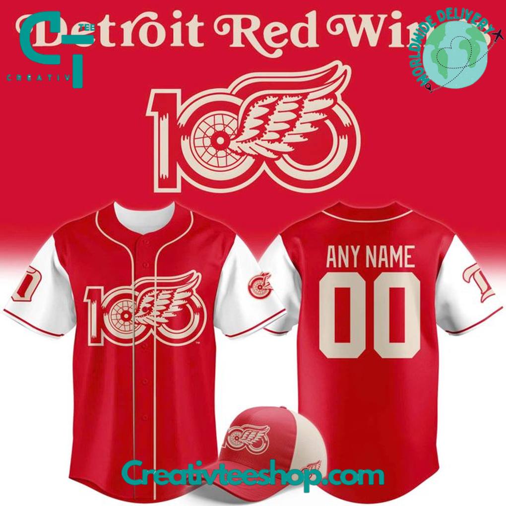 Detroit Red Wings “100 YEARS OF HOCKEYTOWN” Special Baseball Jersey
