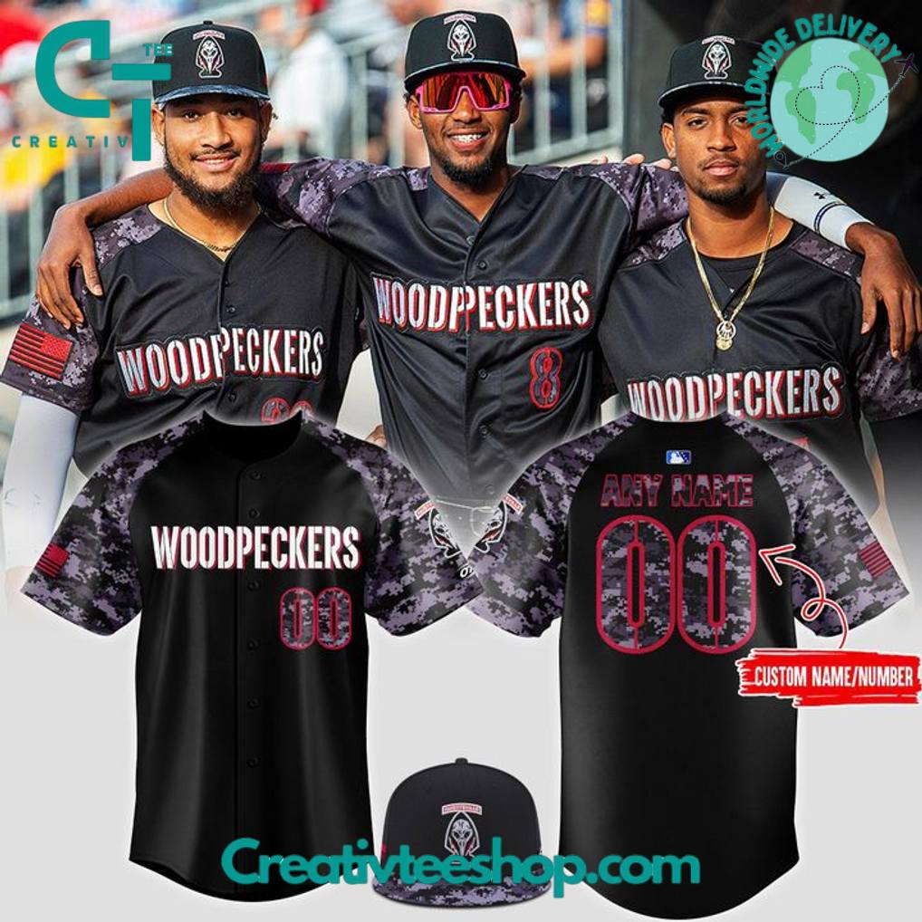 Fayetteville Woodpeckers Black Ops is Black 2025 Custom Jersey