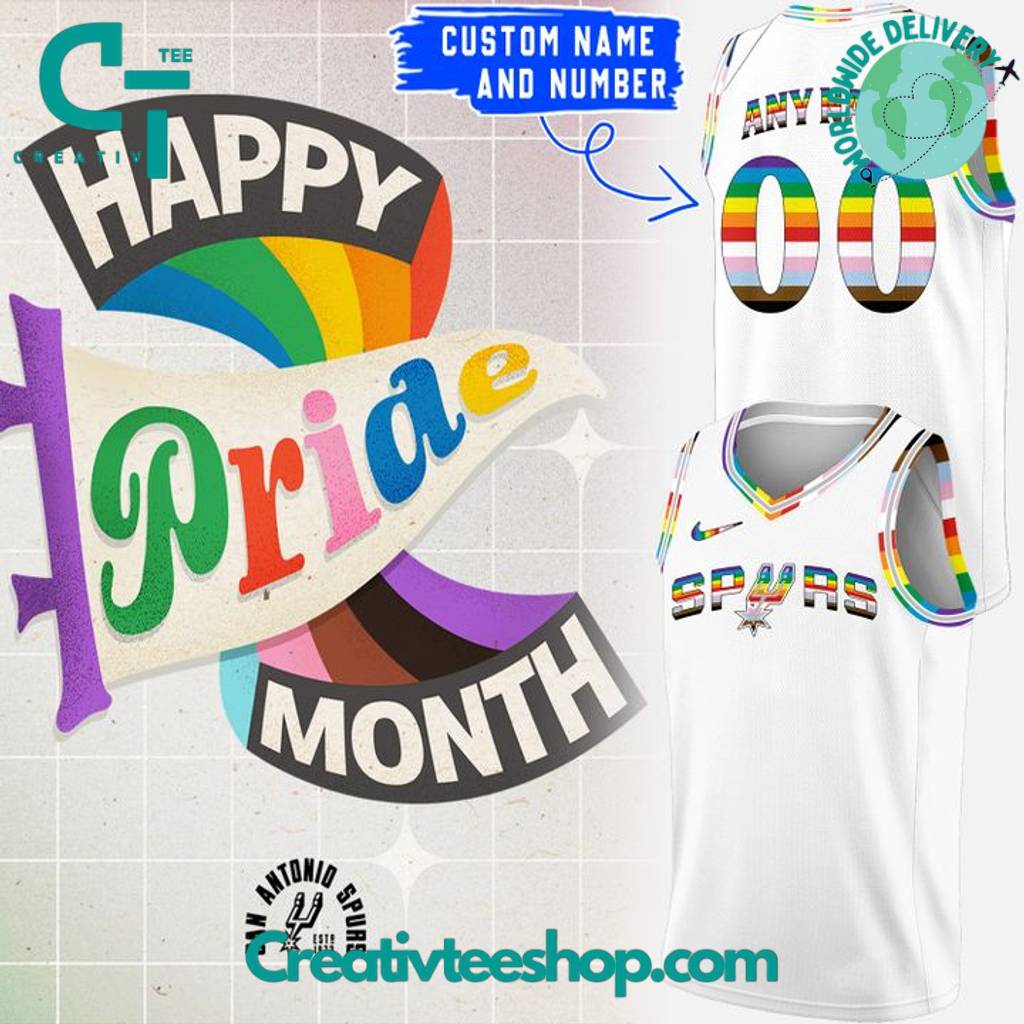 San Antonio Spurs Happy Pride Month Custom Basketball Jersey