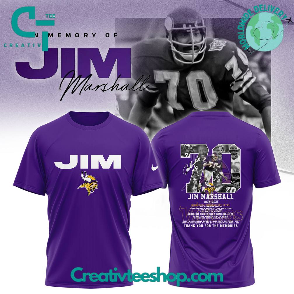 Minnesota Vikings “In Memory of Jim Marshall” Special Tee