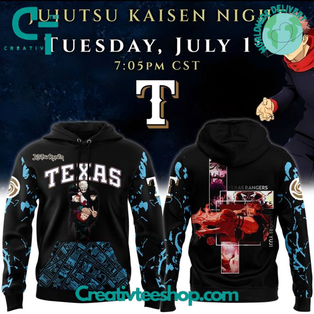 Texas Rangers x Jujutsu Kaisen Night 2025 Special Hoodie