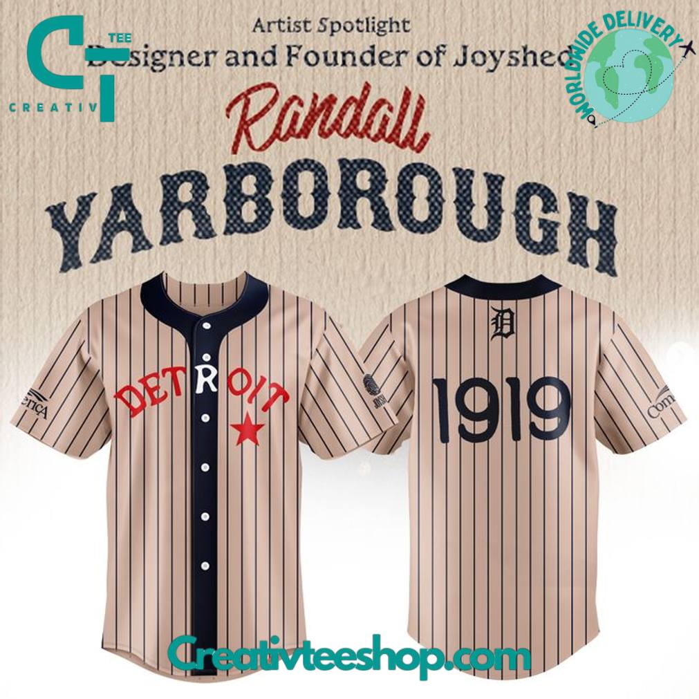 Detroit Tigers 1919 Black in Randall Yarborough Stripes Baseball Jersey