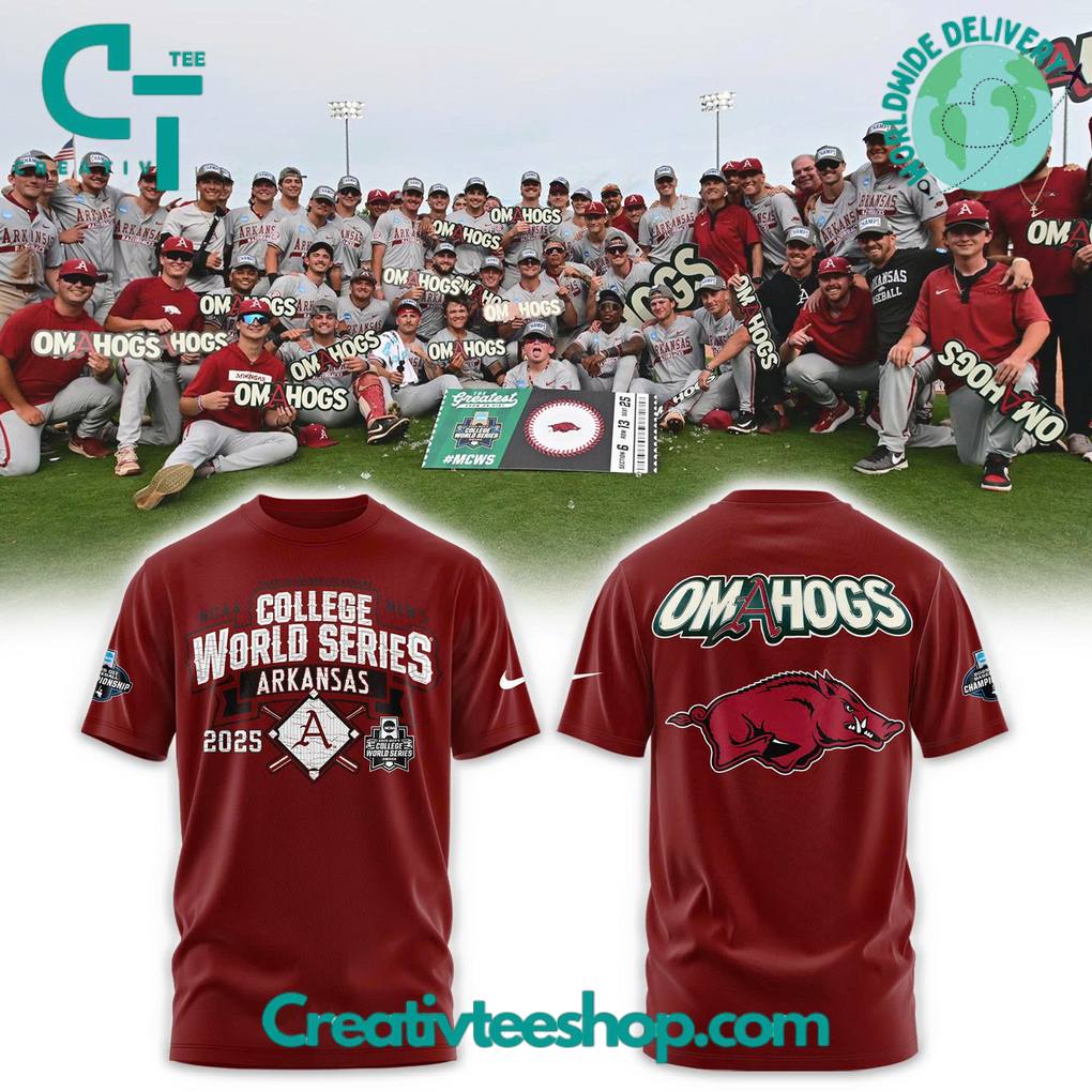 Arkansas Razorbacks College World Series 2025 OMAHOGS Special Red Shirt