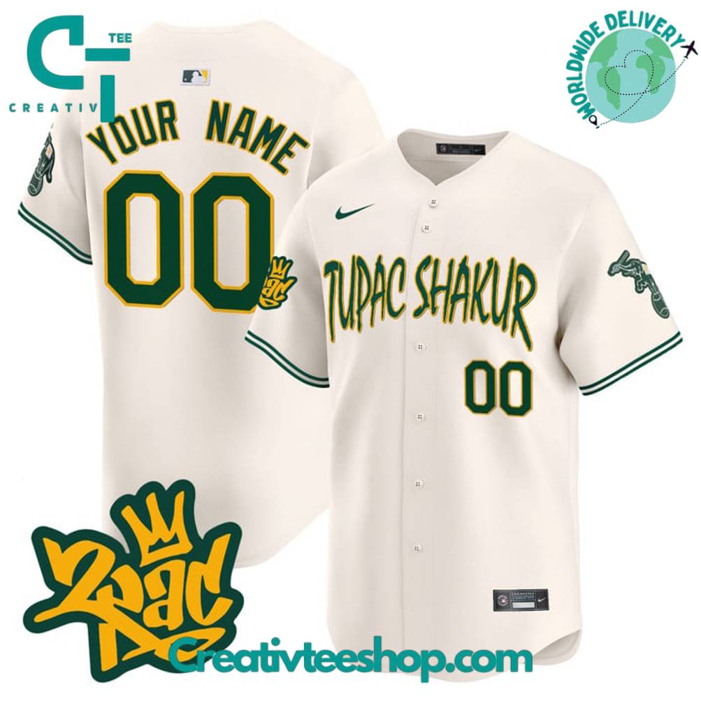 Oakland Athletics x Tupac Shakur Style Special Edition Baseball Jersey