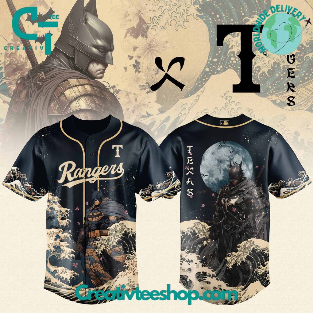 Texas Rangers x Batman Night Collaboration Special Baseball Jersey