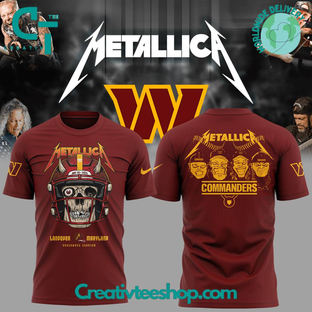 Metallica M72 World Tour Maryland Concert x Washington Commanders Special Tee