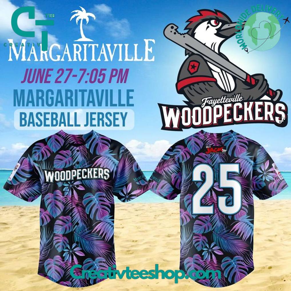 Fayetteville Woodpeckers x 2025 Margaritaville Night Special Baseball Jersey
