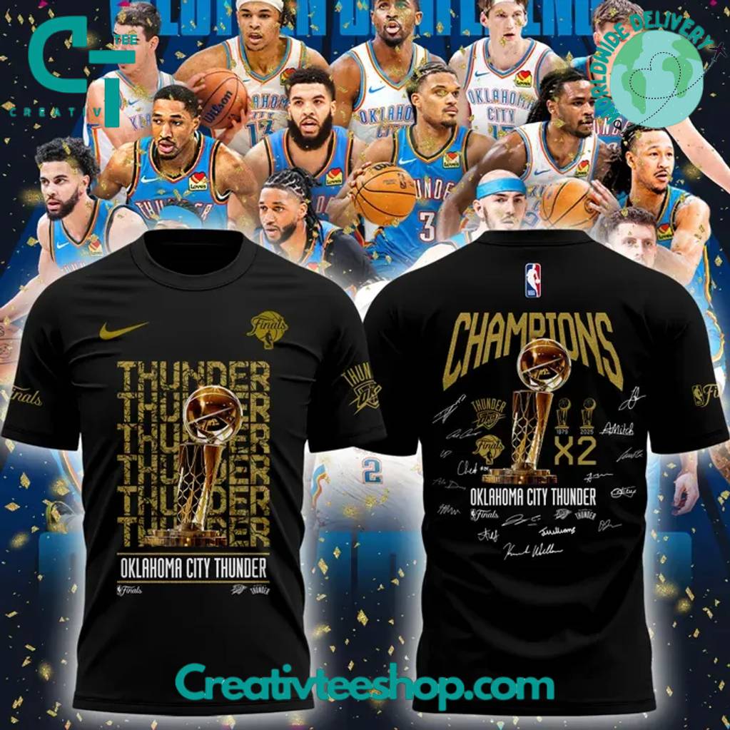 Oklahoma City Thunder 2025 NBA Champions Signature Shirt