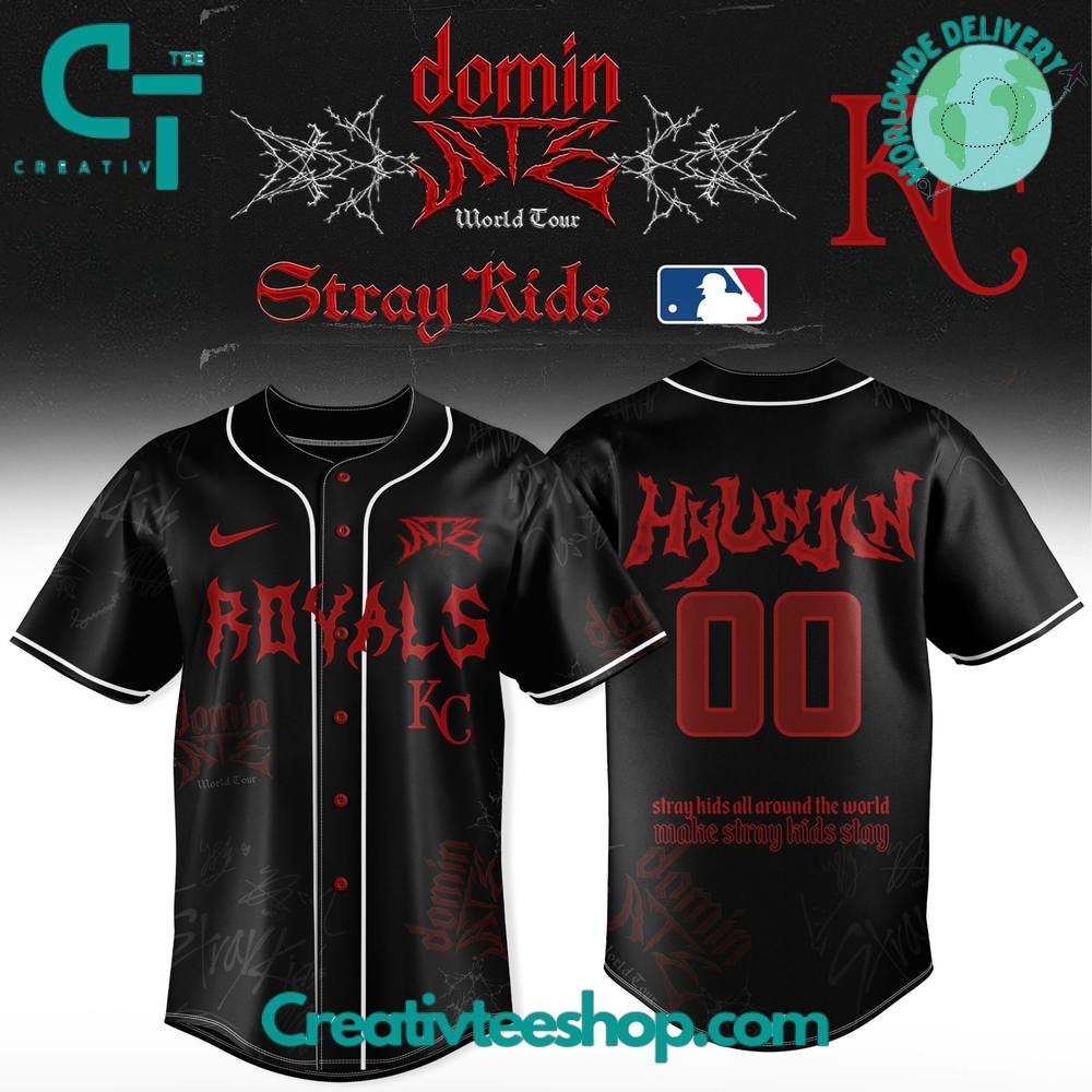 Kansas City Royals x Stray Kids DomiATE Word Tour Personalized Baseball Jersey