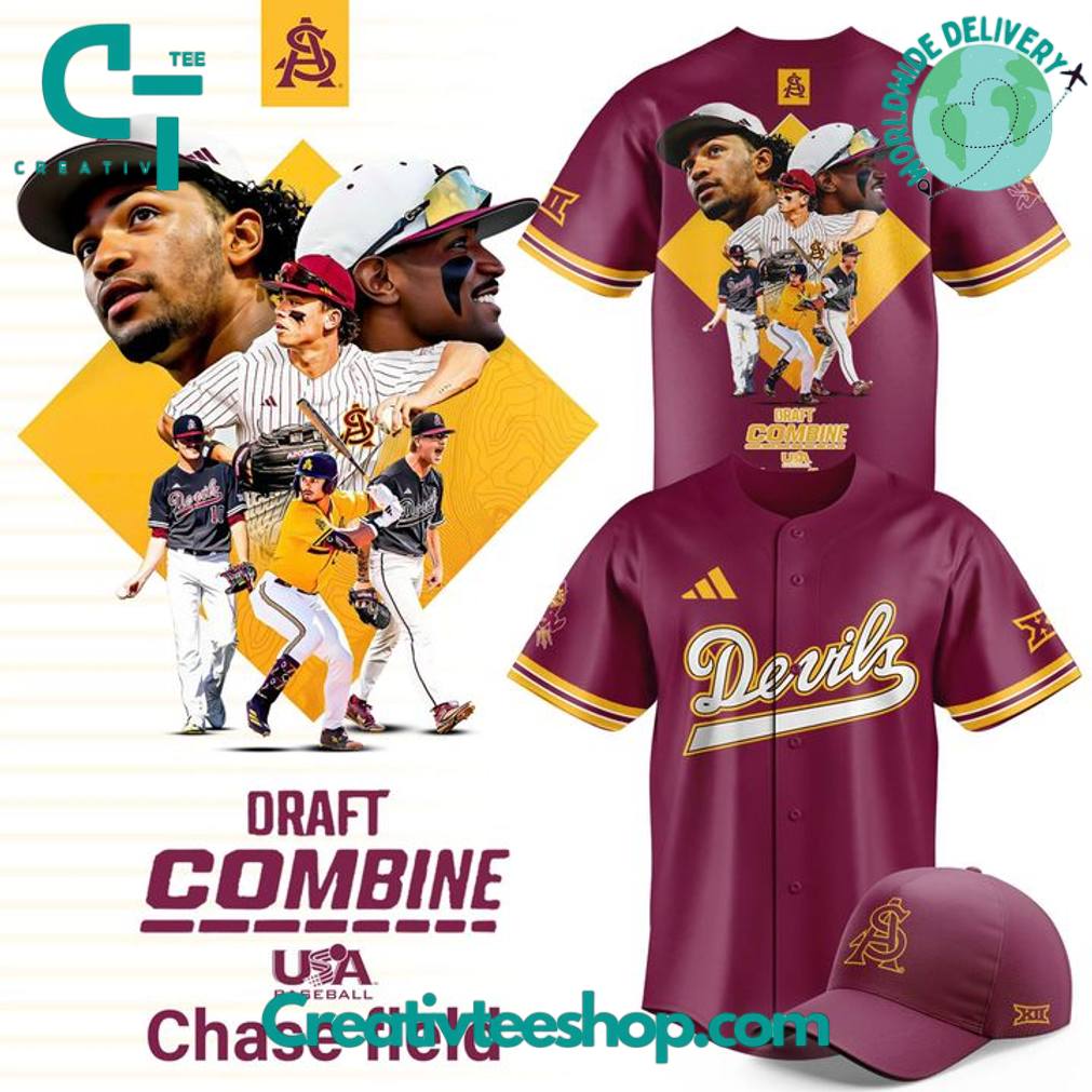 Arizona State Sun Devils x Draft Combine 2025 Red Baseball Jersey
