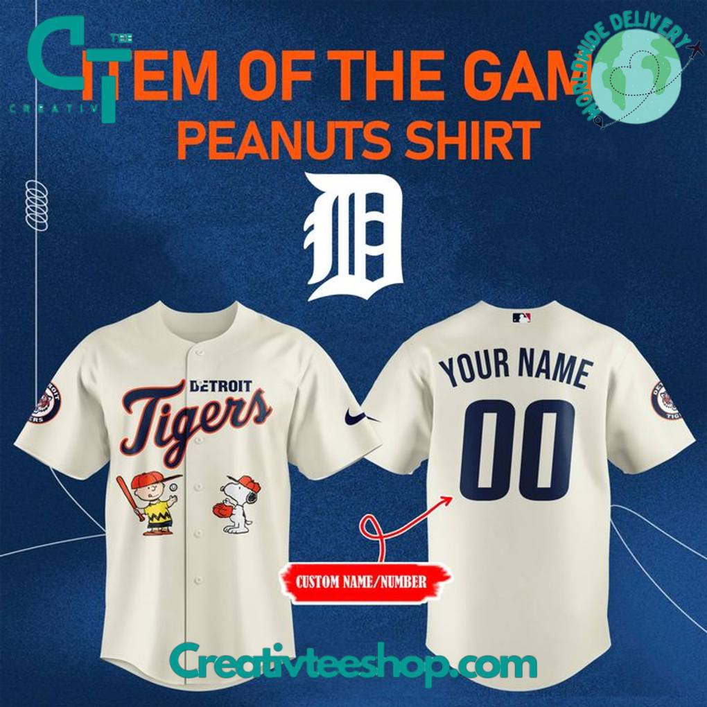 Detroit Tigers x Peanuts Personalized Baseball Jersey