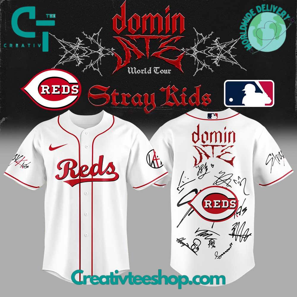 Cincinnati Reds x Stray Kids DomiATE Word Tour Signature Baseball Jersey