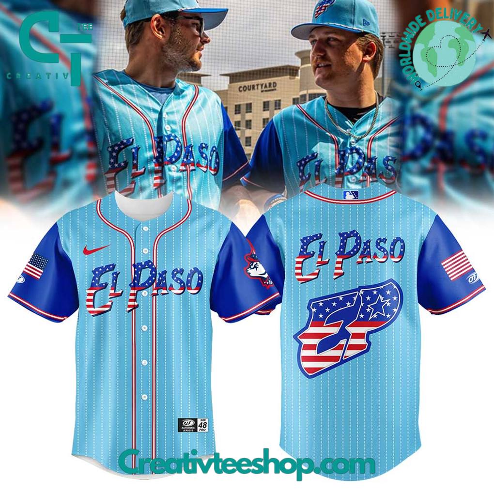 El Paso Chihuahuas Independence Day Special Edition Baseball Jersey