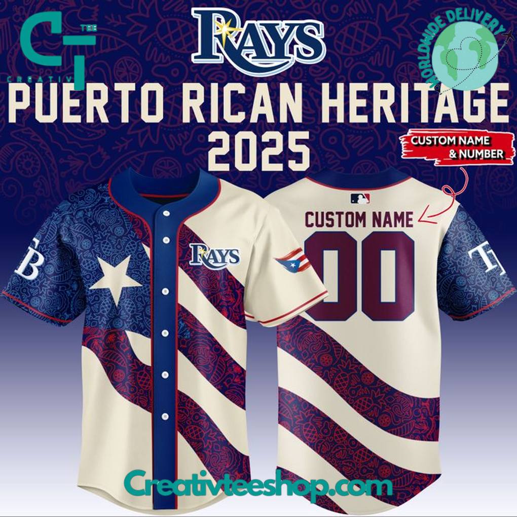 Tampa Bay Rays x Puerto Rican Heritage 2025 Personalized Baseball Jersey