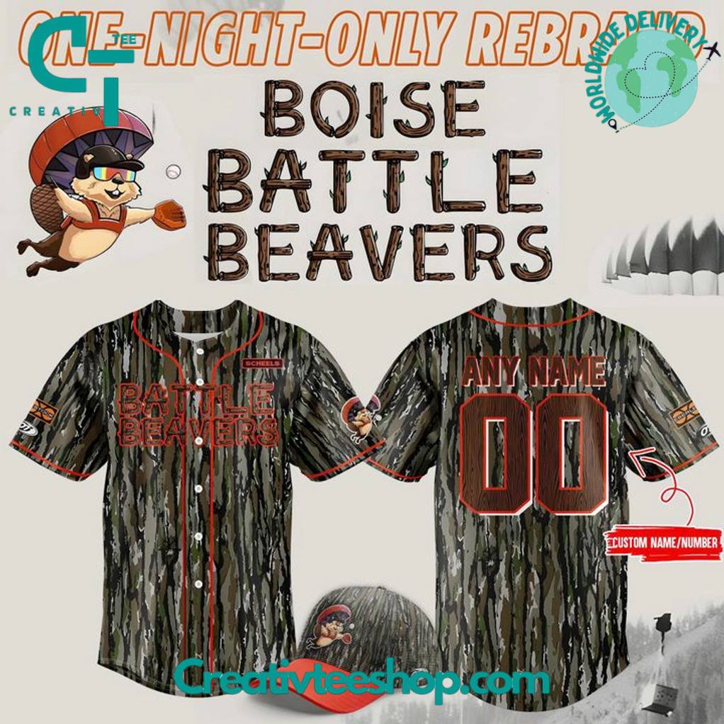 Boise Battle Beavers Baseball Camo Custom Baseball Jersey