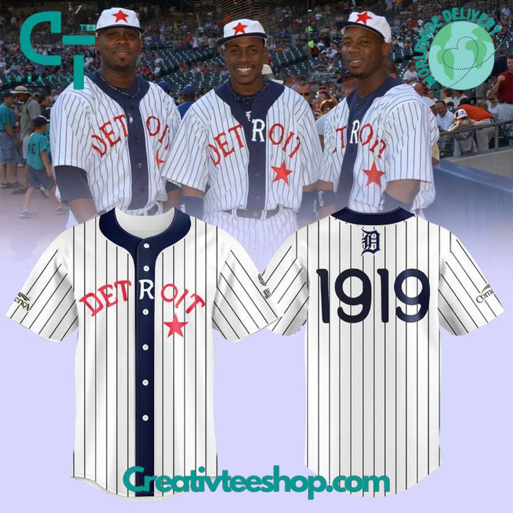 Detroit Tigers 1919 Black in White Stripes Baseball Jersey