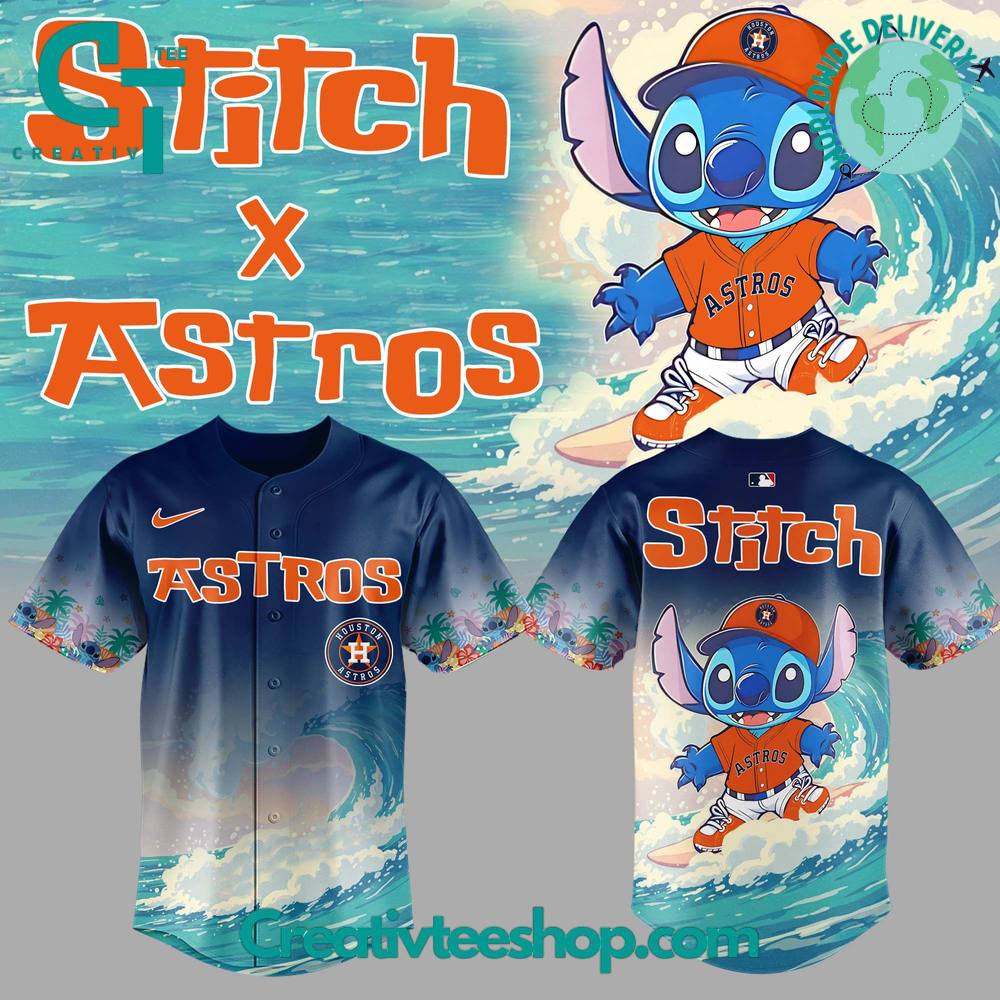 Houston Astros & Stitch Surfing Special Baseball Jersey