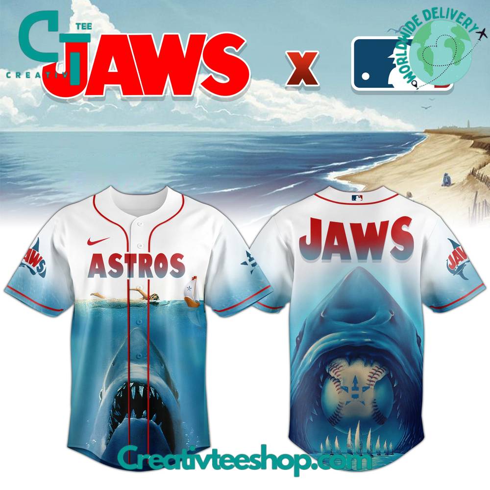 Houston Astros x Jaws Movie 50th Anniversary Special Baseball Jersey