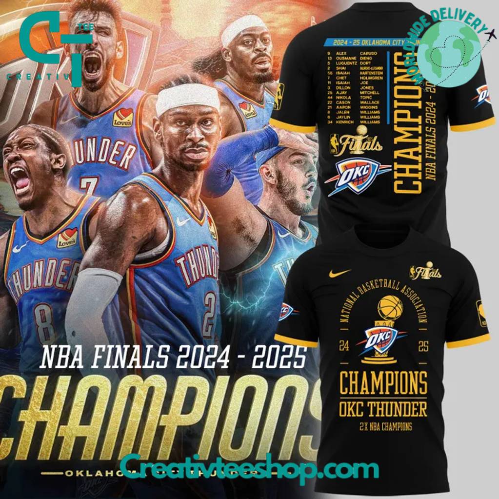 Oklahoma City Thunder 2x NBA Champions Special Black Shirt