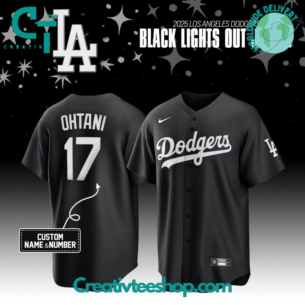 Los Angeles Dodgers Black Lights Out 2025 Special Baseball Jersey