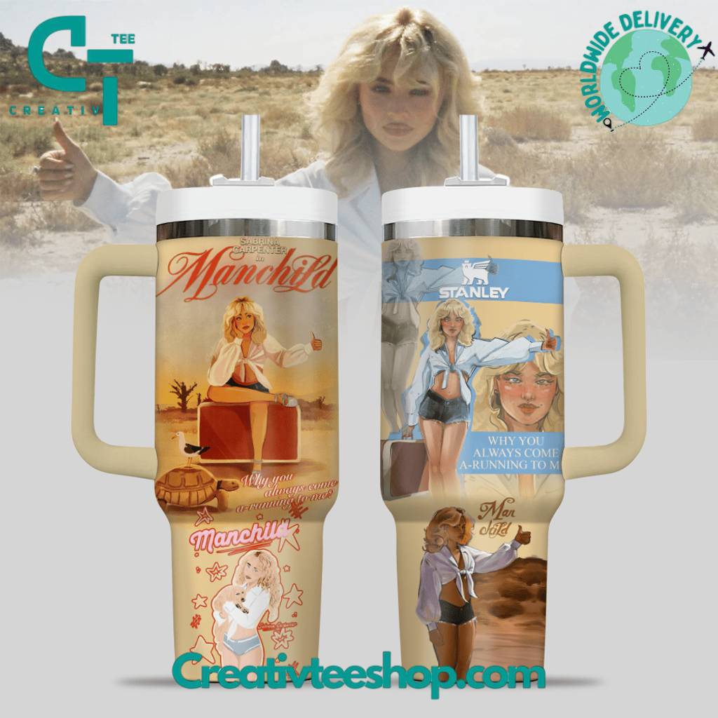 Sabrina Carpenter Man Child New MV Special Tumbler 40oz with Handle