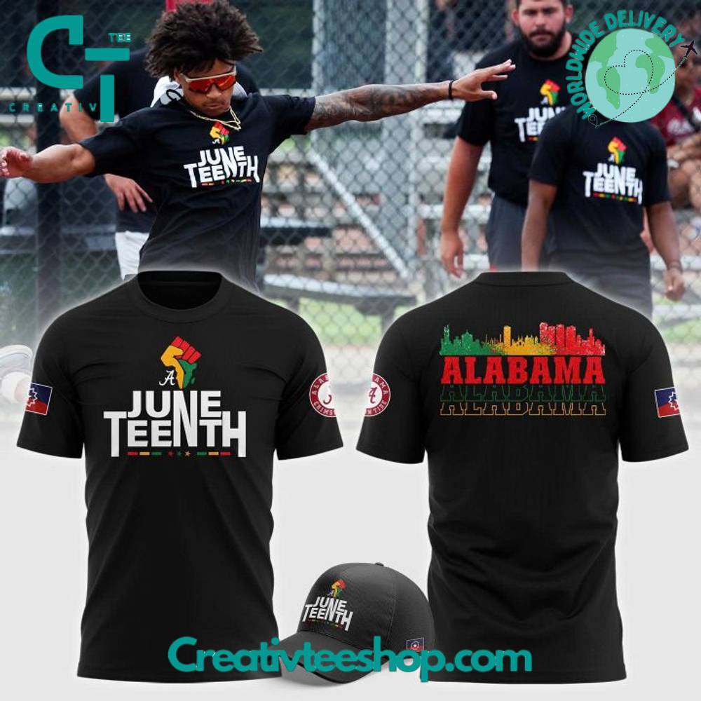 Alabama Crimson Tide x Juneteenth Heritage 2025 Special Black Tee