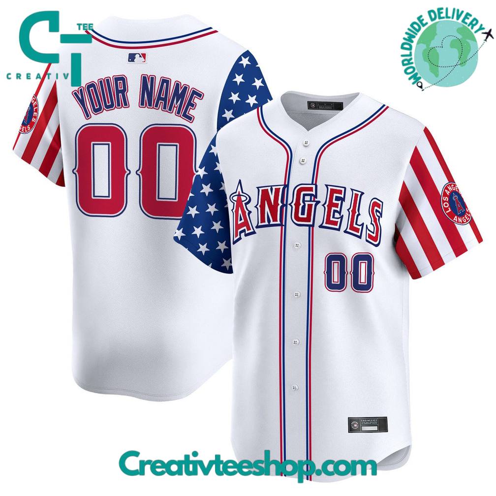 Los Angeles Angels Independence Day 2025 Personalized Baseball Jersey