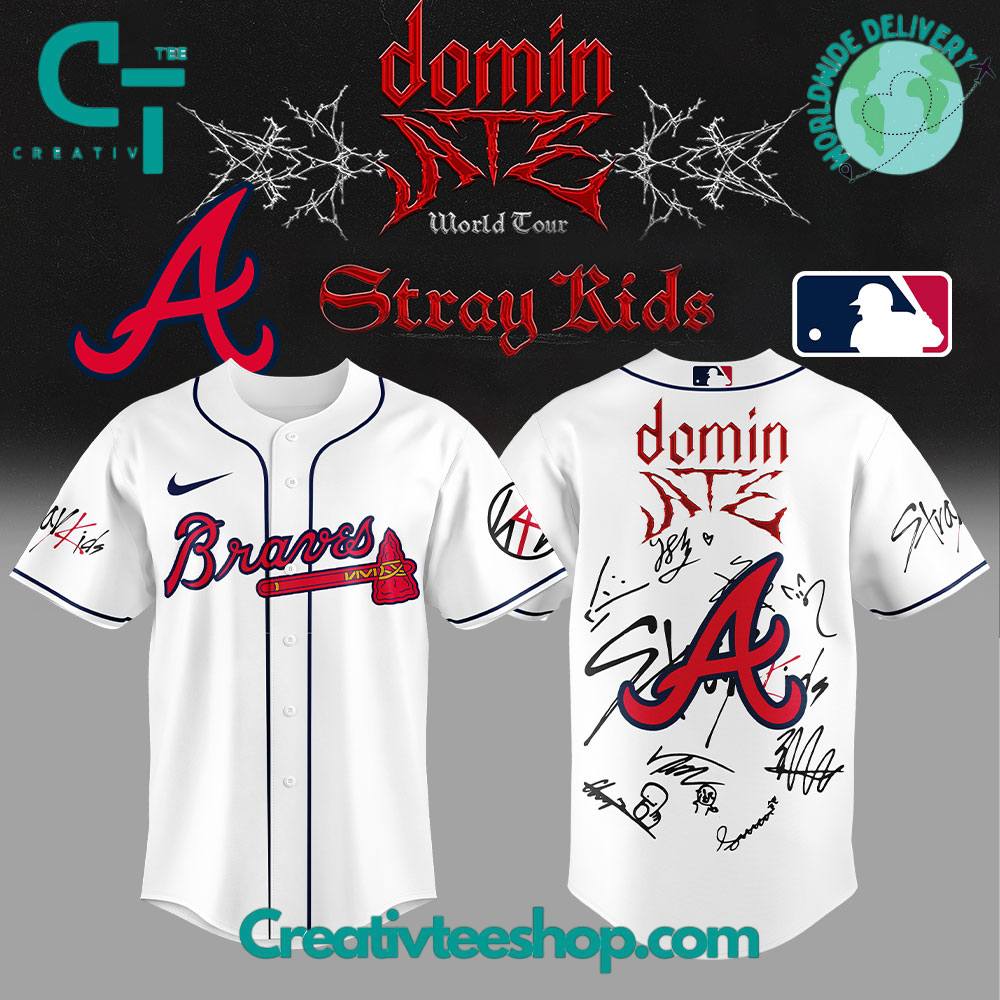 Atlanta Braves x Stray Kids DomiATE Word Tour Signature Baseball Jersey