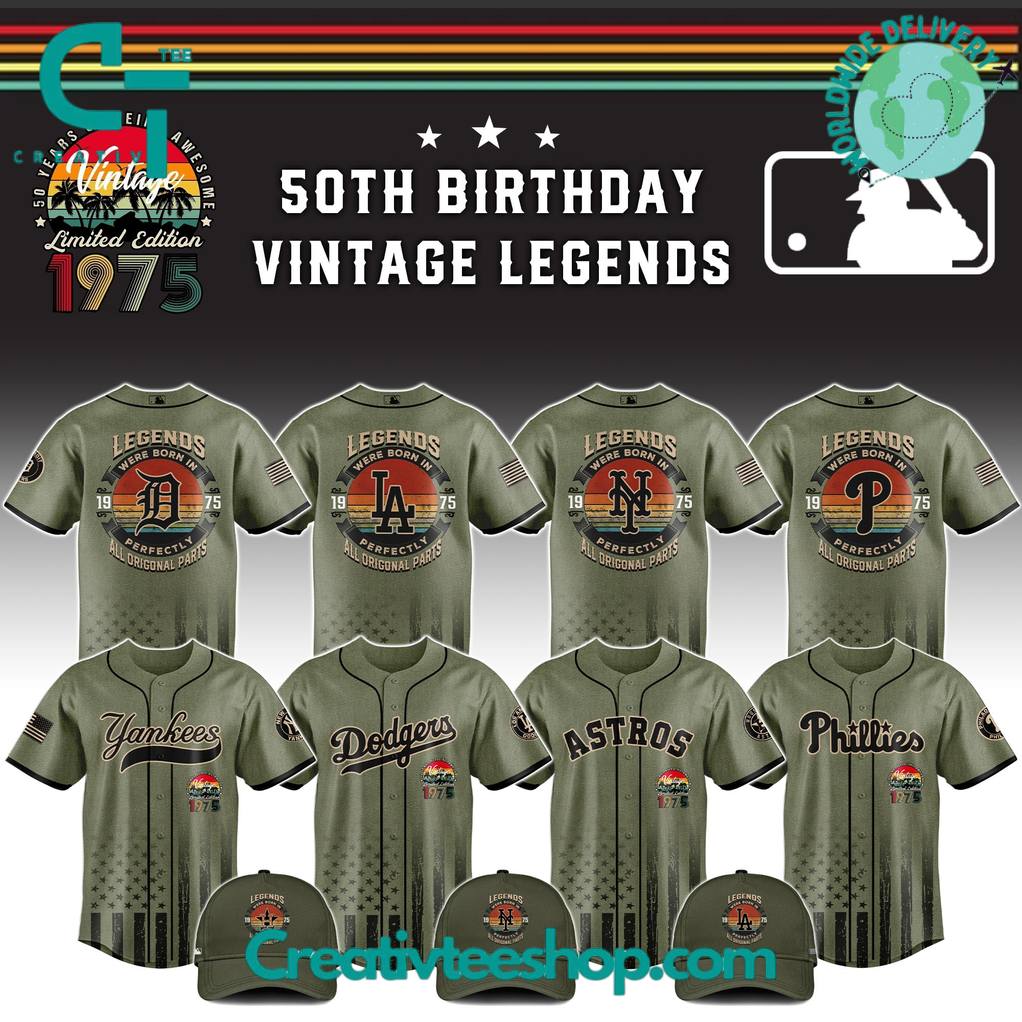 MLB All Teams x 50th Birthday Vintage Legends Special Camo Baseball Jersey