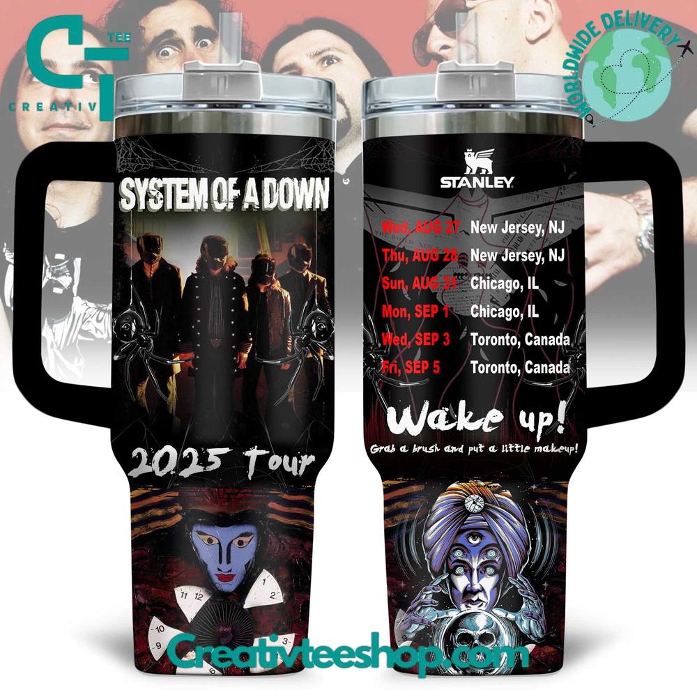 System of a Down “Wake Up 2025 Tour” Special Tumbler 40oz with Handle