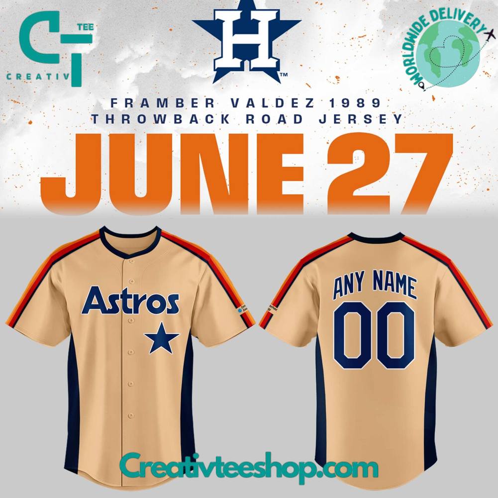 Houston Astros Framber Valdez 1989 Throwback Road Custom Baseball Jersey