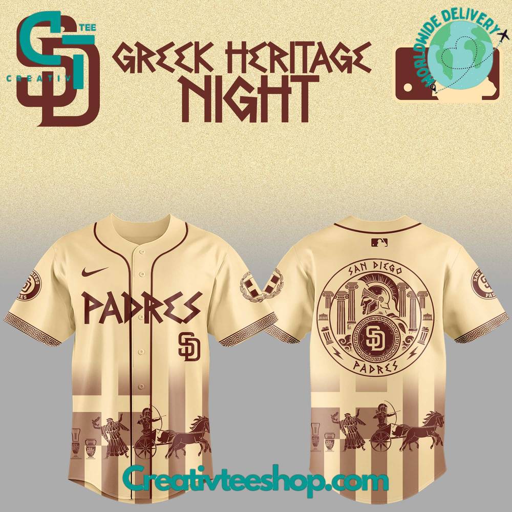 San Diego Padres x Greek Heritage Night 2025 Special Baseball Jersey
