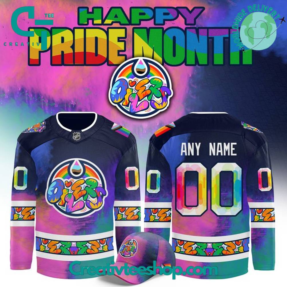 Edmonton Oilers x Happy Pride Month 2025 Personalized Hockey Jersey