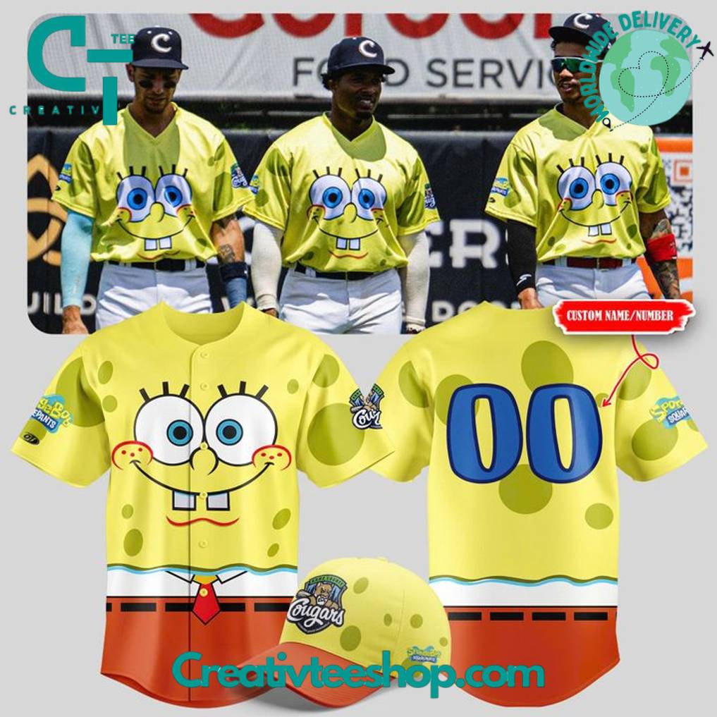 Kane County Cougars x SpongeBob SquarePants Personalized Baseball Jersey