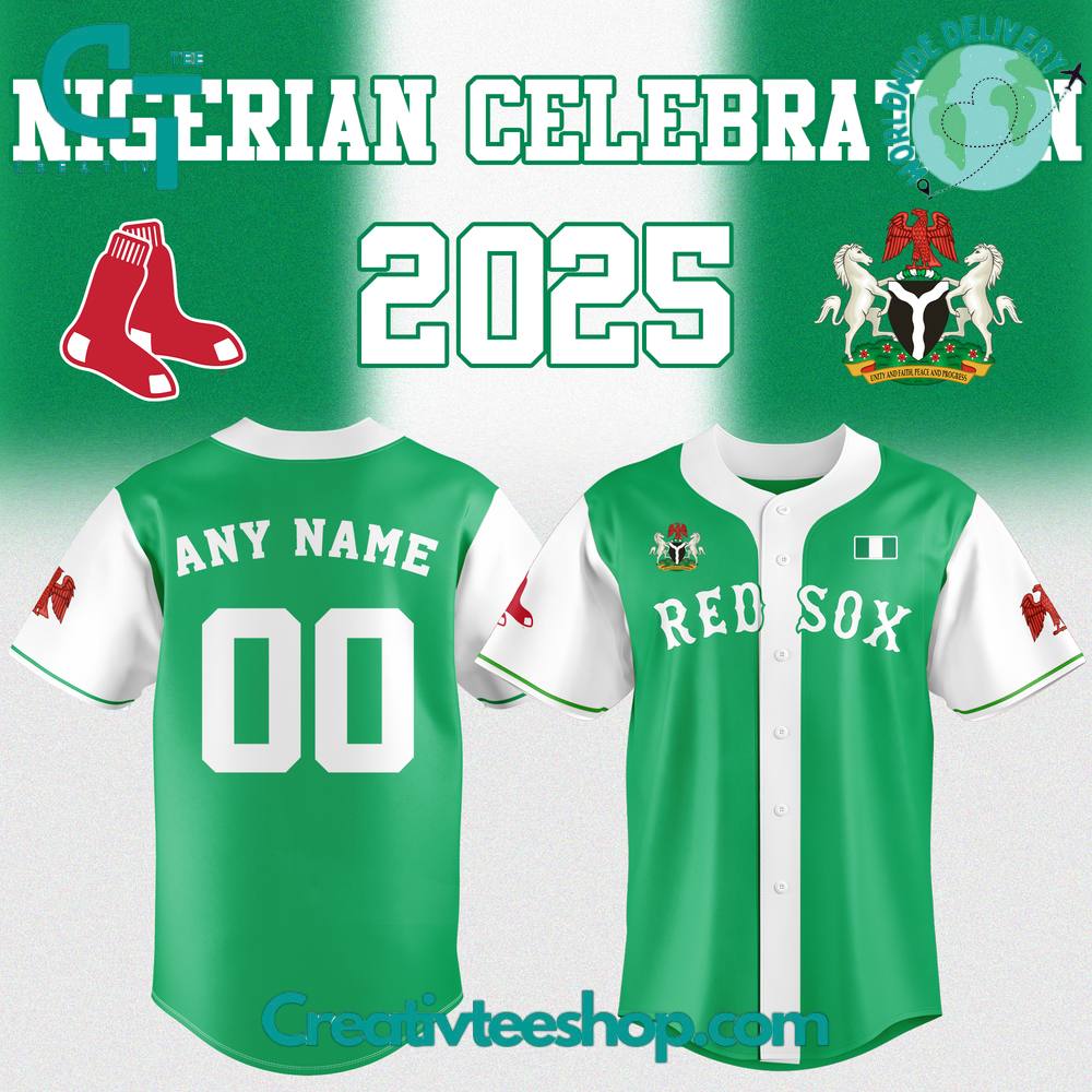 Boston Red Sox x Nigerian Heritage Celebration Custom Baseball Jersey