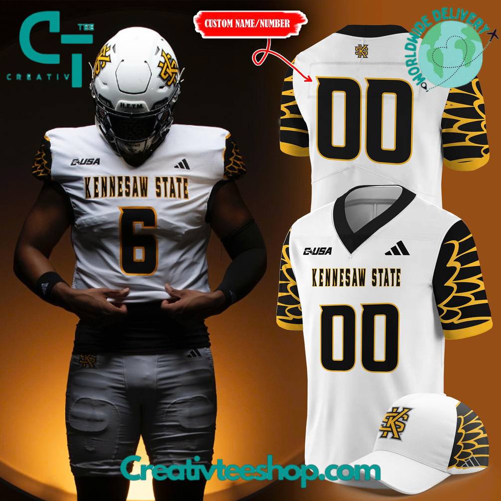 Kennesaw State Owls White Uniform Football Jersey