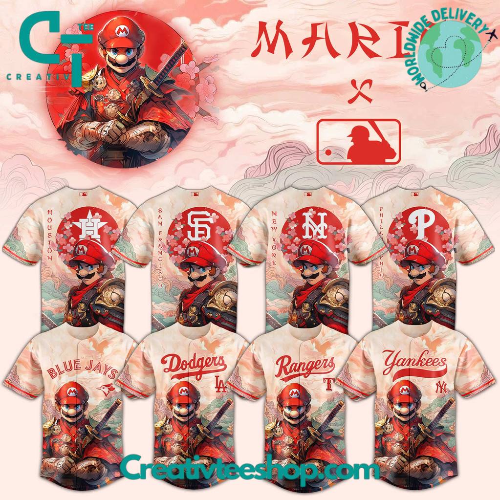 MLB All Teams x Mario Samurai Hero Special Baseball Jersey