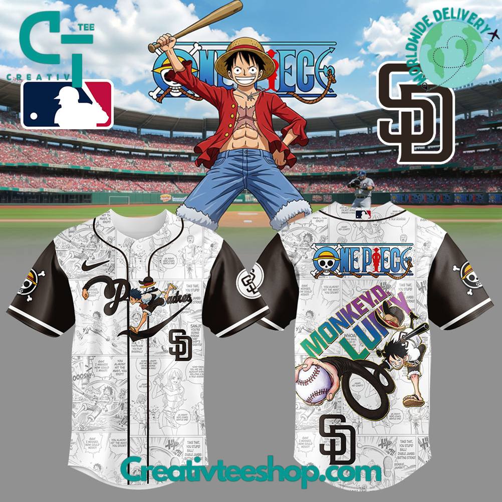 San Diego Padres x One Piece Straw Hat Luffy Special Baseball Jersey